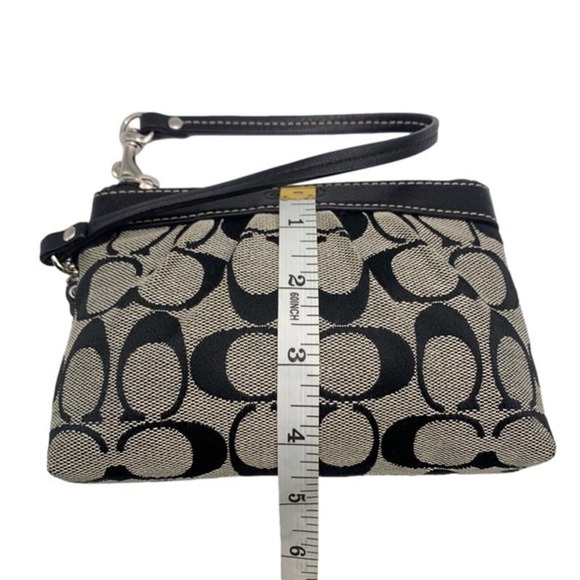 COACH Black and Gray Signature Canvas Wristlet - Picture 5 of 8